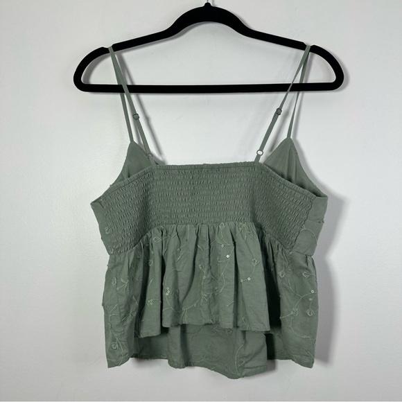 Hollister Green Floral Embroidered Babydoll Camisole Size L NWT - Picture 4 of 8